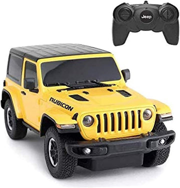 RASTAR Jeep Wrangler JL 1:24 RC Toy Car, Remote Control Car, yellow, for Kids Girls Toddlers