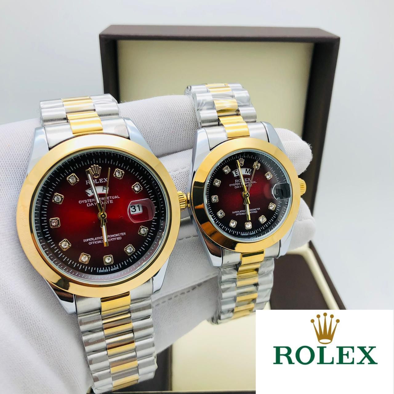 Rolex Stainless Steel Couple Watch with date