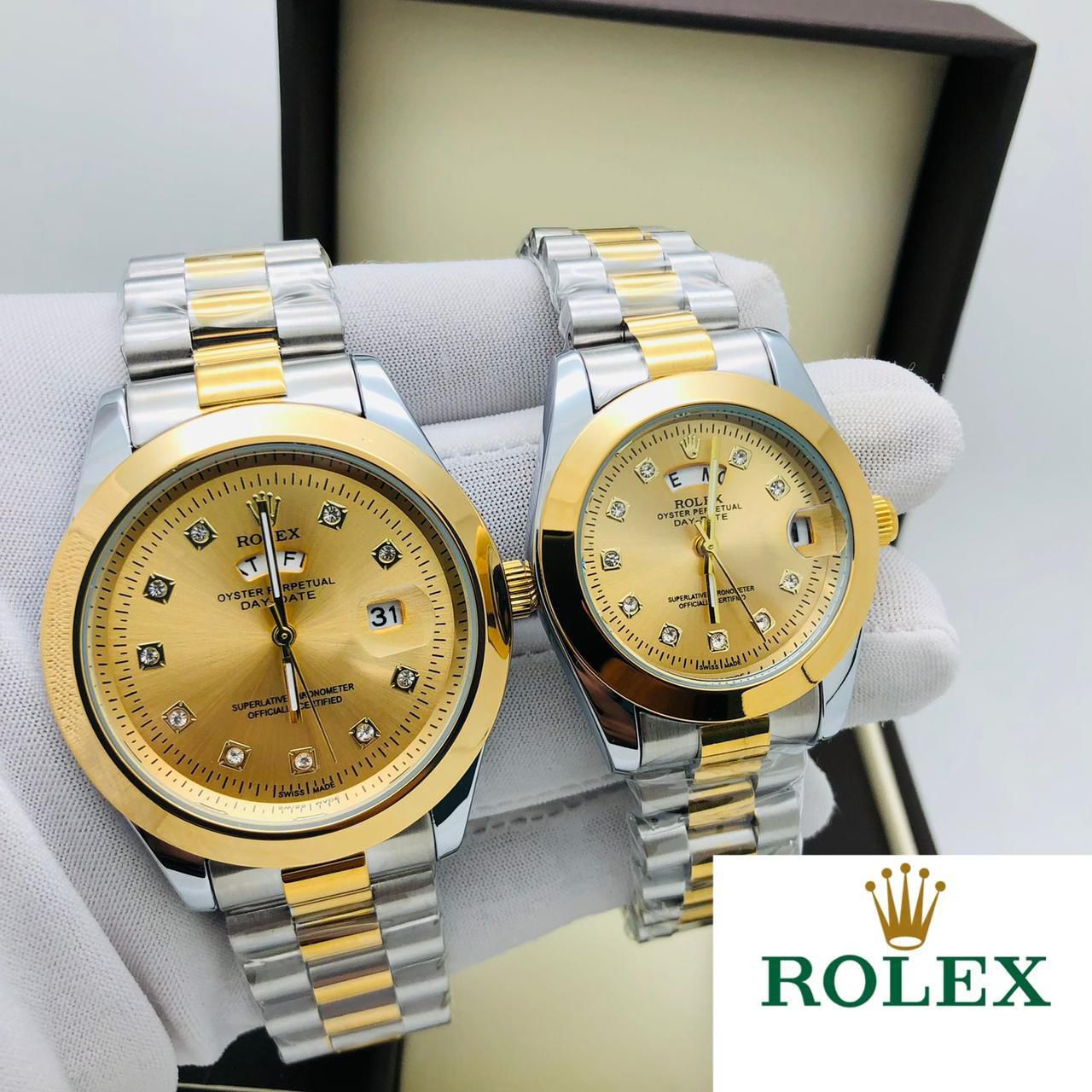 Rolex Stainless Steel Couple Watch with date